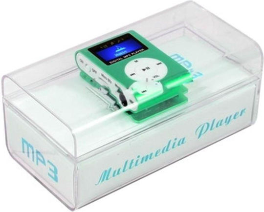 Mini USB Metal Clip MP3 Player (32GB) με Οθόνη LCD Πράσινο