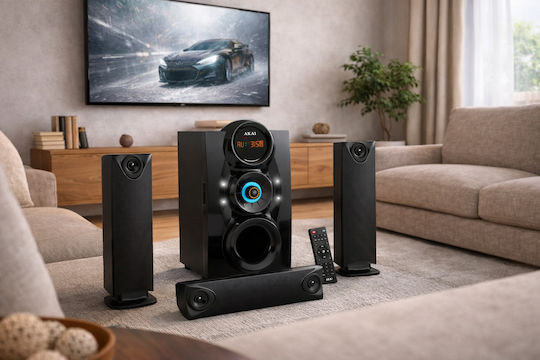 Akai Proffesional Ηχοσύστημα 3.1 SS028A-3208C 75W με Digital Media Player και Bluetooth Μαύρο