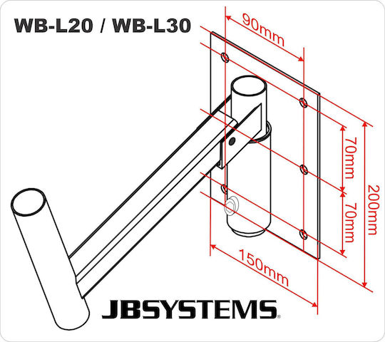 Jb Systems Wall Mounted PA Speaker Stand 20-20cm