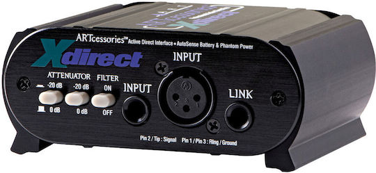 ART Pro Audio X-Direct Professional Active 1 Channel DI Box with Phantom Power and Battery