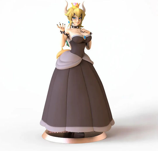 Фигура Bowsette В Изправена Поза От Super Mario 3d Принтирана 7 6 См 1:24