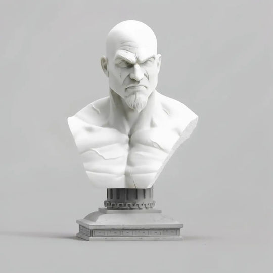 Figurină Kratos God War Bust Model 3D Sculptură 3D Tipărită 15 2 Cm 1:12