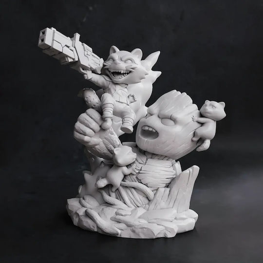 Chibi Figure Rocket Groot Guardians Galaxy 3D Printed 43 Cm 1:4