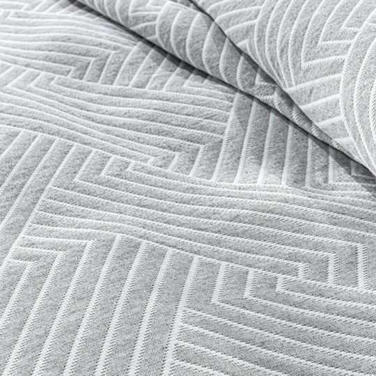 Guy Laroche Lupo Одеяло Пике Двойно 245x260см Сиво/Бяло