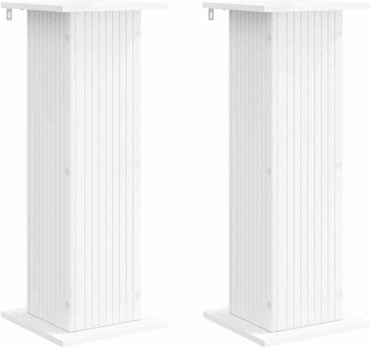 vidaXL Anthoștâlpi Din Lemn Albi 30,5x30x80,5 cm 2 Bucăți