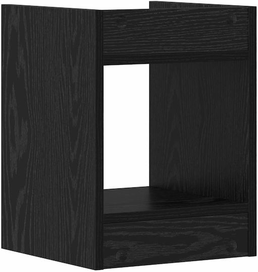 vidaXL Дървен Цветарник Черен 30x30x40 см