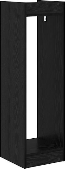 vidaXL Дървен Цветарник Черен 30x30x100 см