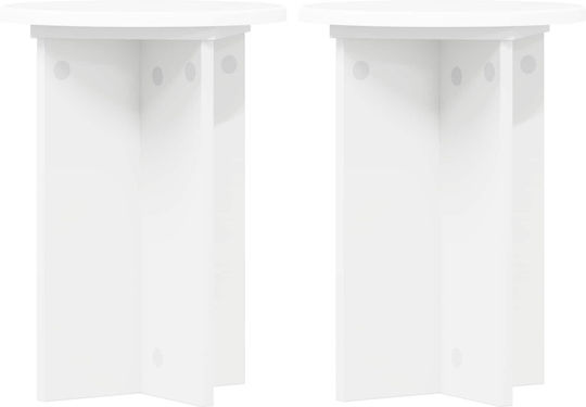 vidaXL Ανθοστήλες Ξύλινες Λευκές 29.5x29.5x40εκ. 2τμχ