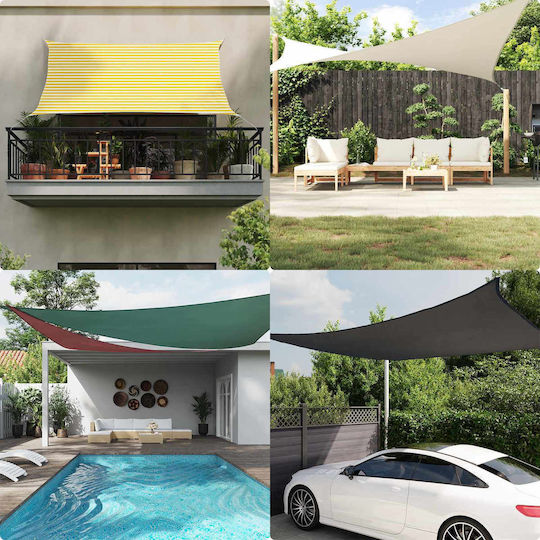 vidaXL Triangle Shade Sail Yellow with PU Coating 3m