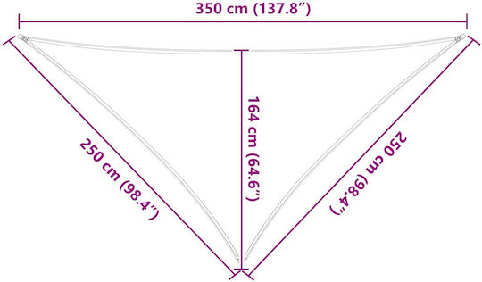vidaXL Dreieck Sonnensegel Grau mit PU-Beschichtung 2,5x3,5x3,5m