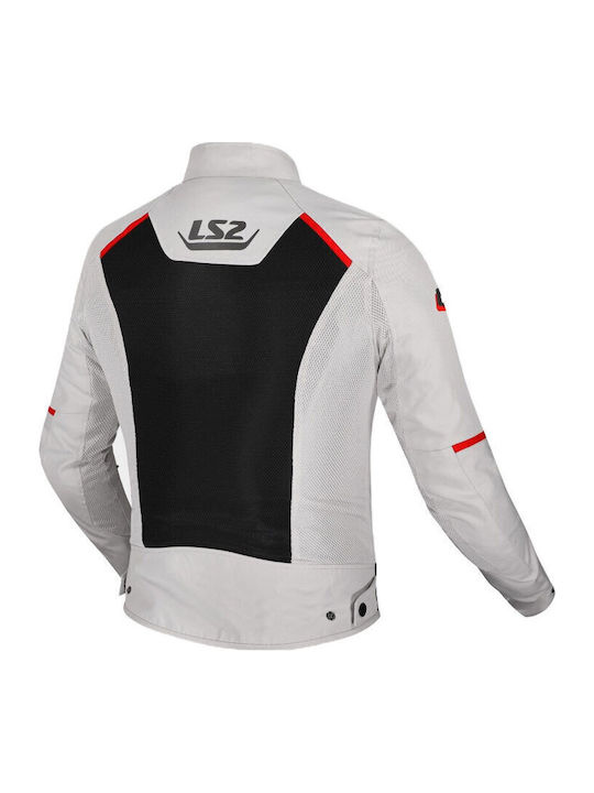 LS2 Breeze Summer Men's Riding Jacket Grey/Black/Red