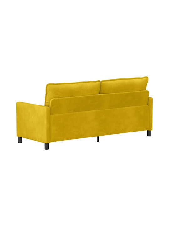 Two-Seater Velvet Yellow Couch 196x81x87.5cm