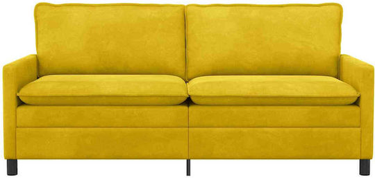 Two-Seater Velvet Yellow Couch 196x81x87.5cm