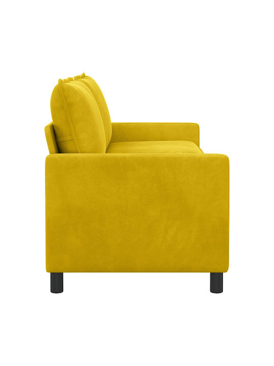 Two-Seater Velvet Yellow Couch 196x81x87.5cm