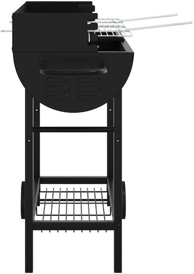 Vidaxl Γκριλ Κάρβουνο Ρυθμιζόμενος Μαύρο 96,5 X 42,5 X 88,5 Εκ