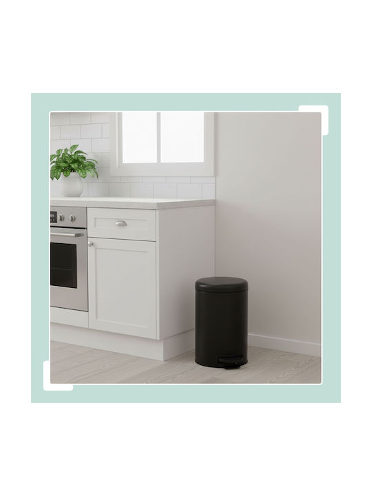 Relaxdays Coș de Gunoi Plastic cu Pedală Negru 12l