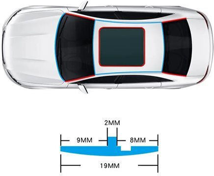 Etanșare Cauciuc Geam Parbriz Autocolant Auto Flexibil Fonoizolant Lungime 2 M Lățime 1.9 Cm Negru