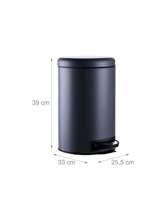 Relaxdays Coș de Gunoi Plastic cu Pedală Gri 12l