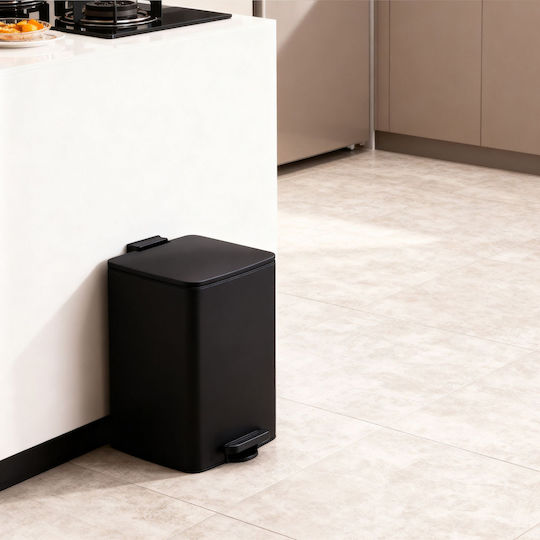 Relaxdays Kunststoff Mülleimer mit Pedal Schwarzer 20l