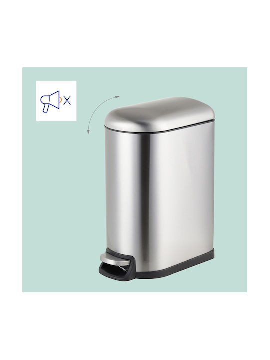 Relaxdays Relaxdays Mülleimer aus Inox mit Pedal Grau 10 lt