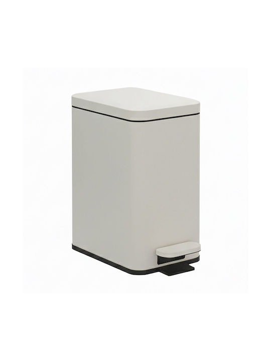 Relaxdays Waste Bin from Stainless Steel with Pedal Beige 10lt