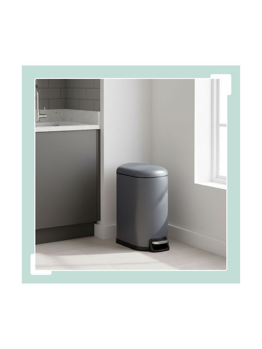 Relaxdays Waste Bin Stainless Steel with Pedal Gray 10lt