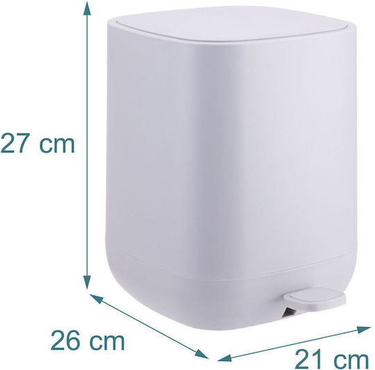Relaxdays Plastic Waste Bin with Pedal Gray 9lt