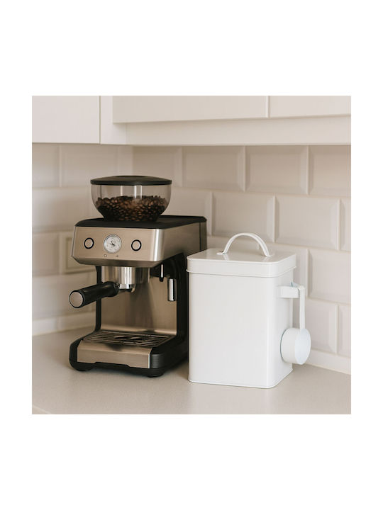 Relaxdays Box for Coffee / Tea with Lid Plastic White 6500ml