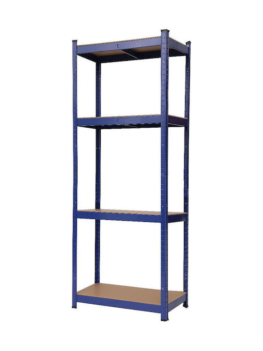 Рафтове Кухненски Стелаж Металик 4 Позиции Син 60x30x160см