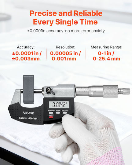 Vevor Digital Micrometer 0-25mm