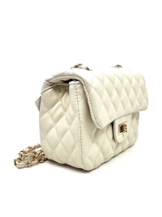Damen Schultertasche Creme