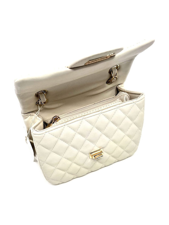 Damen Schultertasche Creme