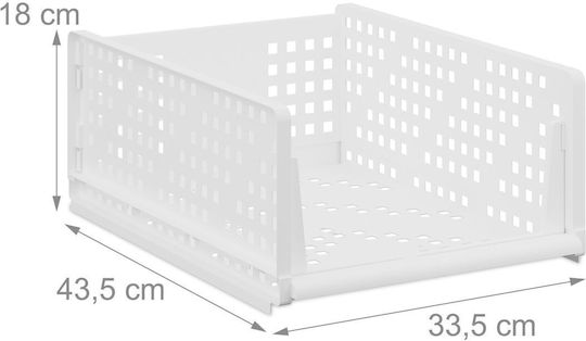 Relaxdays Organizator Plastic Pentru Haine Alb 18x33.5x43.5cm 3 Bucăți