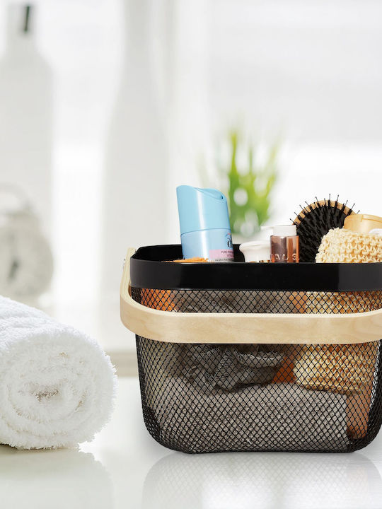 Relaxdays Black Storage Basket 26x24.5x17.5cm 2 Pieces