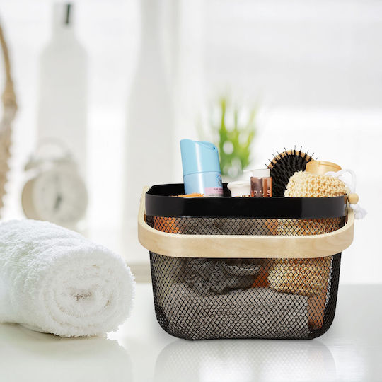 Relaxdays Coș De Depozitare Negru 26x24.5x17.5cm 2 Bucăți