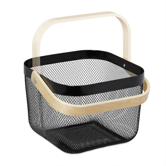 Relaxdays Coș De Depozitare Negru 26x24.5x17.5cm 2 Bucăți