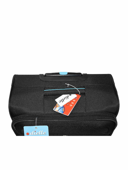 Dielle Large Travel Suitcase Black with 4 Wheels Height 77cm