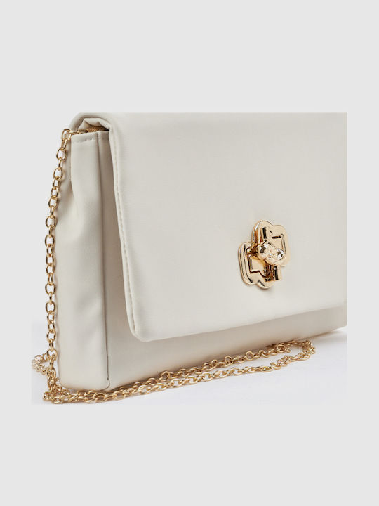 Knitted Women's Envelope Bag Ecru