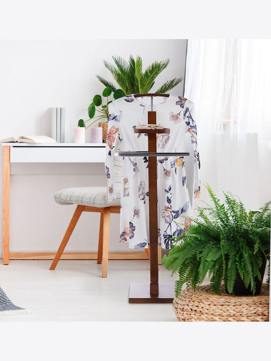Relaxdays Wooden Floor Standing Coat Rack Brown 112x46.5cm