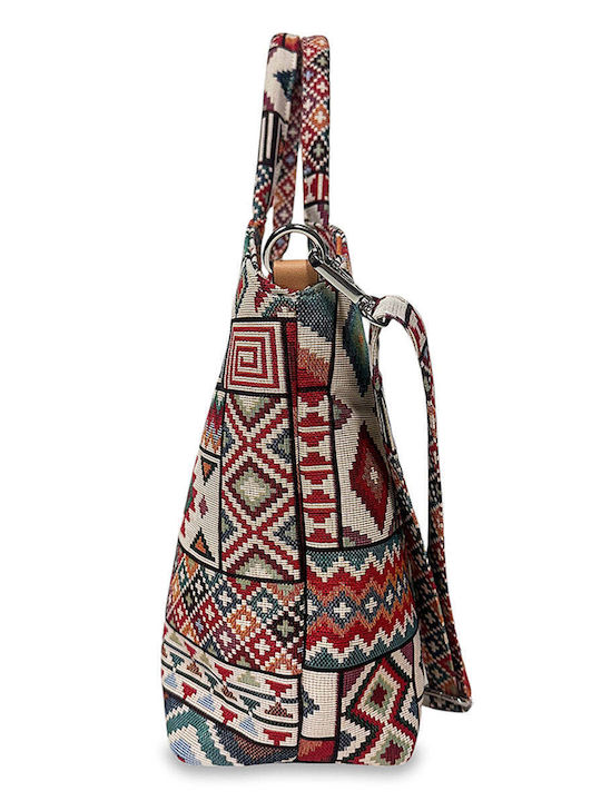 Women's Shoulder Tote Bag Cretan Multicolour