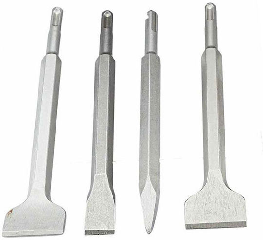 Bormann Pro BHT1450 Set Pointed Chisel & Chisel Bits & Handful 250x40mm with SDS Plus Socket 4pcs 028536
