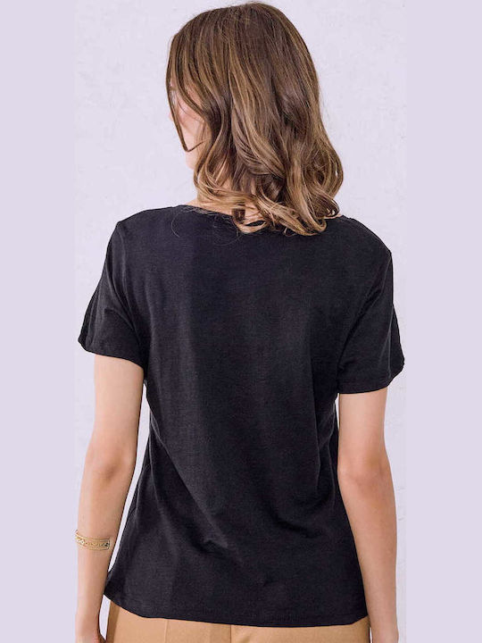 Celestino T-shirt Βαμβακερό Μαύρο