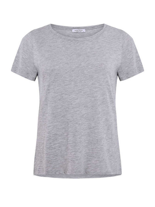 Celestino Kurzärmeliges Baumwoll-T-Shirt Hellgrau