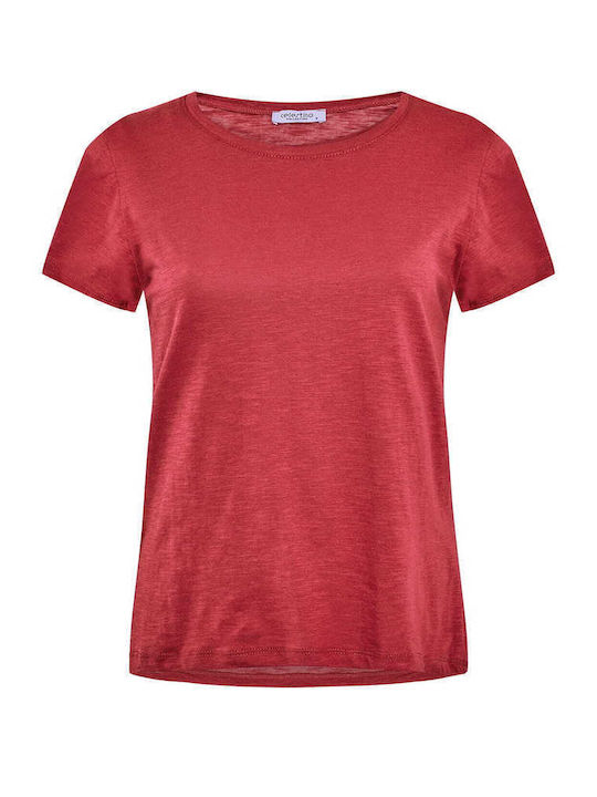 Celestino Kurzärmeliges Baumwoll-T-Shirt Rot Hell
