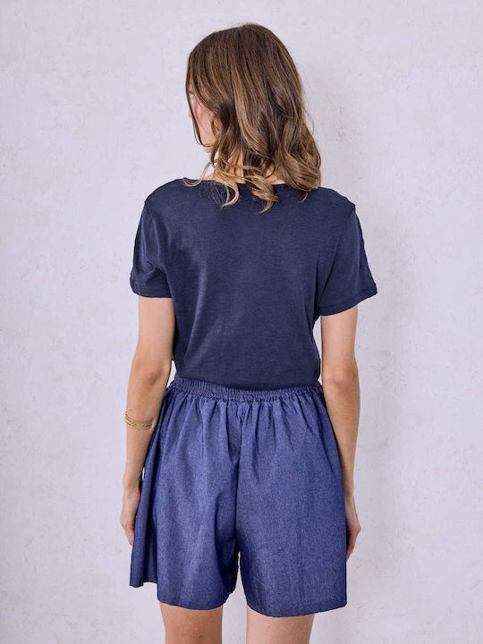 Celestino T-shirt Βαμβακερό Σκούρο Μπλε