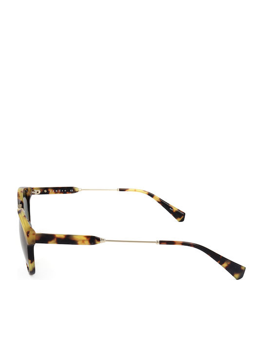 Sandro Unisex Sunglasses with Brown Frame and Green Lens