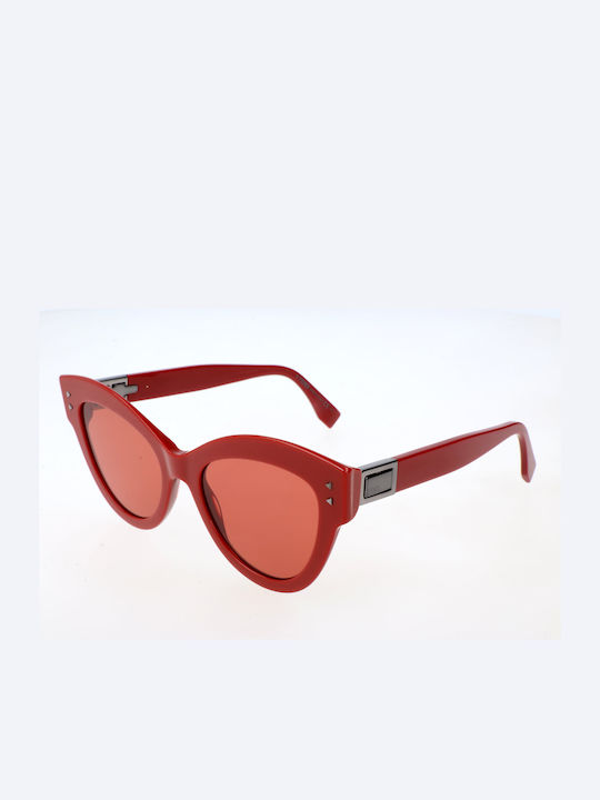 Fendi Unisex Γυαλιά Ηλίου με Κόκκινο Σκελετό και Κόκκινο Φακό