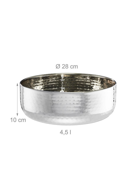 Relaxdays Bol Pentru Salate Cu Linguri Inox Argintiu 3 Bucăți