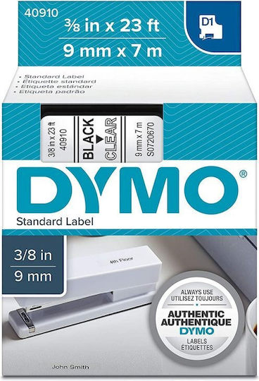 Ταινία Ετικετογράφου Συμβατή με Dymo 40910 7m x 9mm σε Διάφανο Χρώμα Συμβατή με Dymo D1