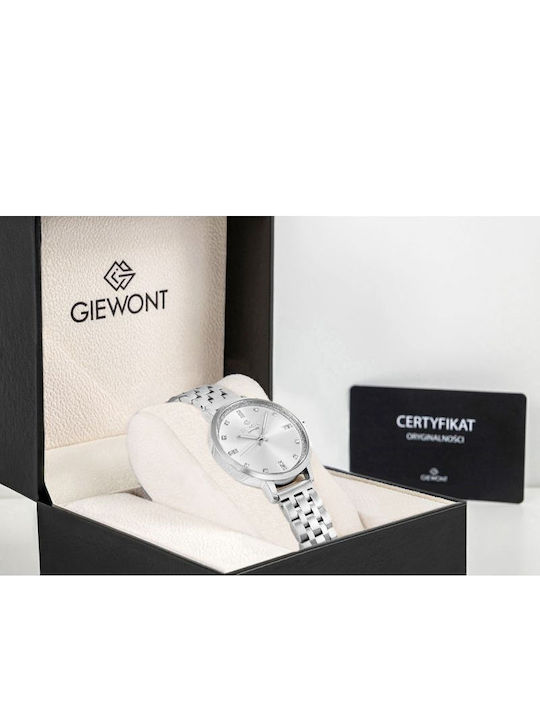Giewont Womens Battery Watch With Silver Metal Bracelet